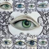 Lovers eye brooches and small sculptures