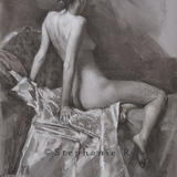 Blue velvet - Silver Kimono Seated study