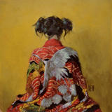 Yellow Dahlia reversed study