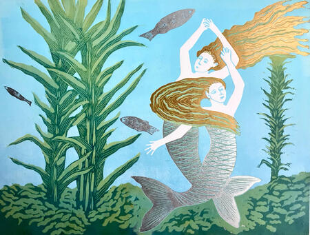 Dancing with Fish limited edition print