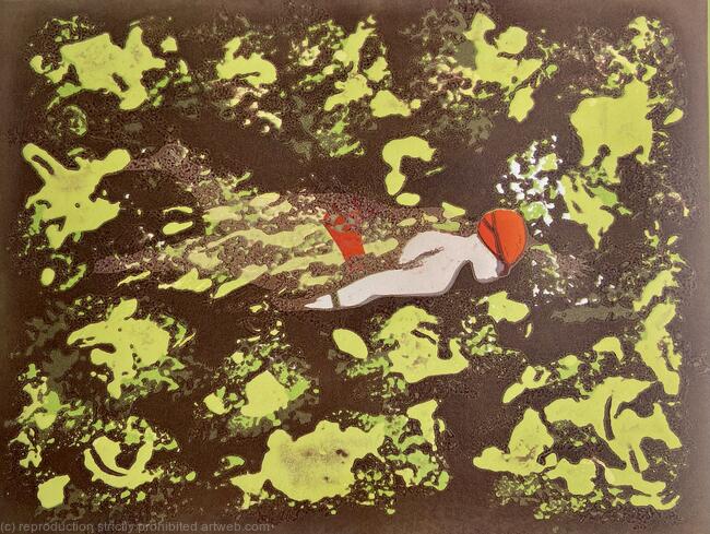 One Goes Wild Again original Linocut