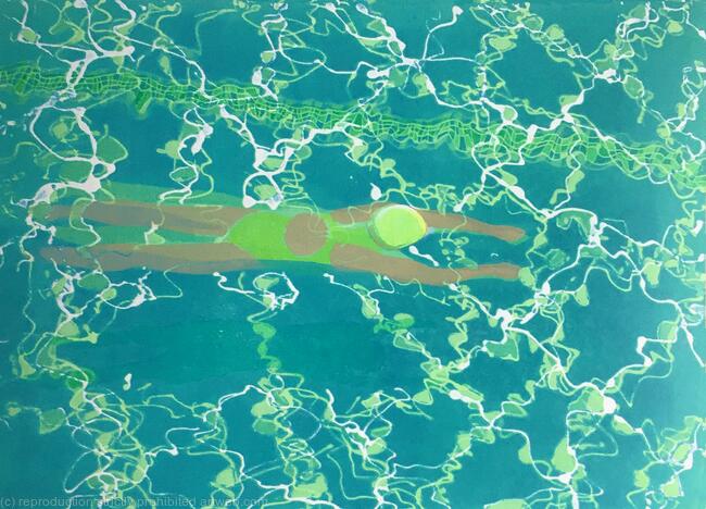Swimming in a Green Pool -limited edition print