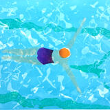 Breaststroke through the Pool (mauve)  limited edition print 