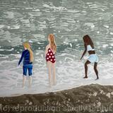 Paddling original Linocut