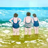At the Seaside original Linocut