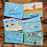 6 Greeting cards - swimming Pack B