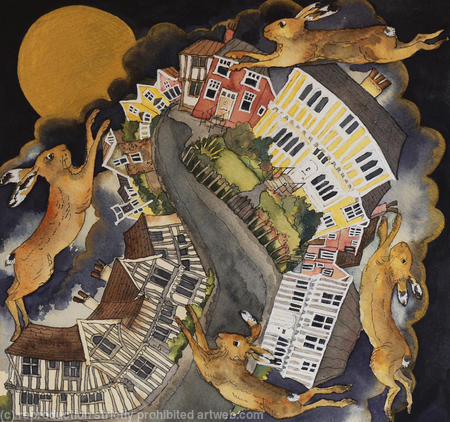  leaping the timbers with the golden moon as folk slept on, Lavenham