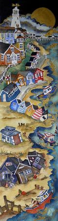 they sailed the shore past old timbers and candy stripe huts then took to the seas under a golden moon, Southwold
