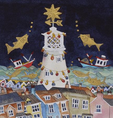 On heaving sea the fisher boat and dancing fish came to find a golden star, Southwold