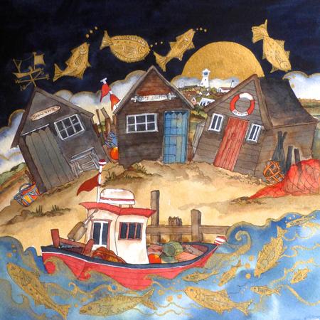 with rising moon the fishes leap,Southwold