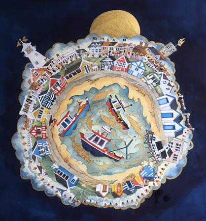 they sailed the sea with the dancing fish past bright coloured huts and towers proud ,Southwold