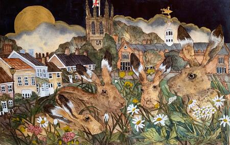  they gathered by cup and daisy to celebrate the Mid-Summer moon, Long Melford