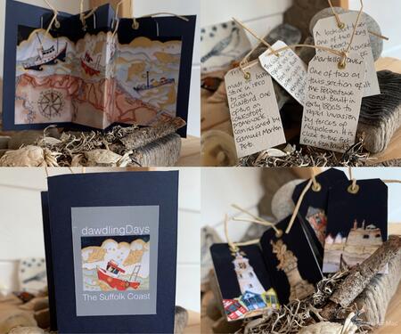 the Suffolk Coast- a handmade concertina map book