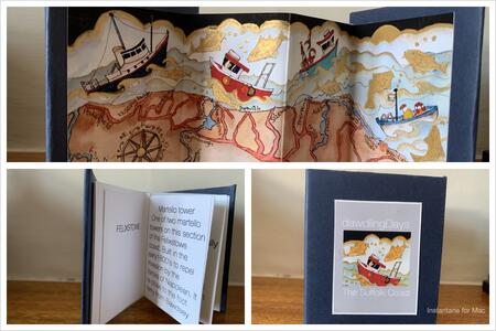 the Suffolk coast- a handmade concertina map book with text
