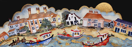  in the dark of the night the chase began, old inn standing silent under a golden moon, southwold