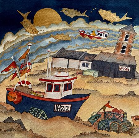 off they set with a rising moon as swimmers danced,Aldeburgh