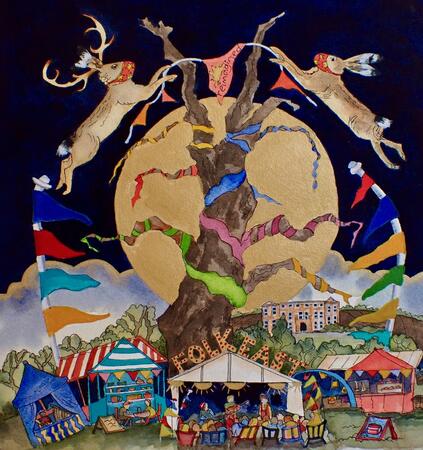 time to celebrate and  leap the moon-FolkEast 2021-PAINTING
