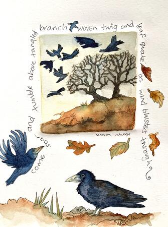  come soar and tumble above tangled branch