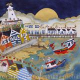 by Christmas lights and golden stars the fishes dance, Southwold