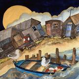 PRINT waiting for the ferry, Walberswick