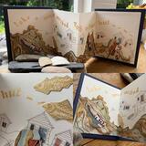 take a mud washed path to fisher hut,Walberswick- unique concertina book