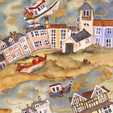 past old mill and lookout to find a golden moon shining bright,Aldeburgh