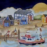 from towers two take to the shore to find the pier and huts so bright,Southwold