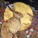  golden Summer's Eve saw hare and swallow by willow herb and corn