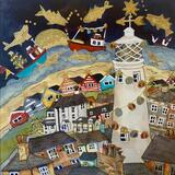 The rising Christmas moon saw dancing fish and sparkling lights , Southwold