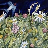 as swallows swoop by cup and daisy