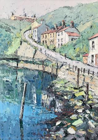 Looking up Cowbar Bank, Staithes, N. E. Yorkshire