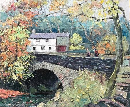 An Autumn Day at Elterwater Bridge, Langdale Valley, Cumbria