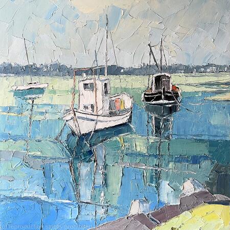 Three Boats at Red Wharf Bay,  Anglesey