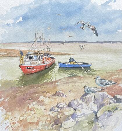 Mooring the Boat at 'The Holy', Flintshire