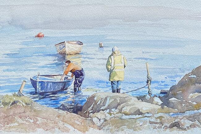 Securing the Boats on the River Dee, Flintshire