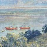 Two fishing boats on the River Dee, Flintshire