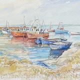 Moored for the Night, River Dee, Flintshire