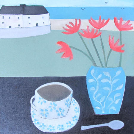 Flowers in Blue Vase