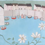 Daisies Over a Cornish Bay