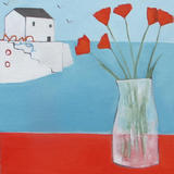 Red Flowers ont he Windowsill