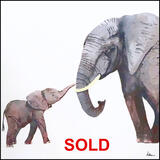 Mama and baby elephant SOLD