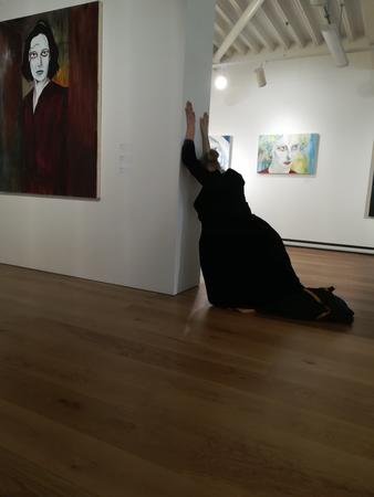 Annette Foster performing as Camille Claudel on 9th March at Headline launch event - Women of a Nervous Disposition - solo show. Attenborough Arts Centre, Leicester.