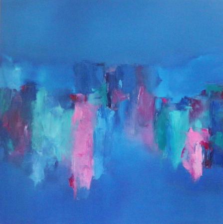 Abstract Cityscape Blue