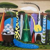 Walled Garden- Acrylic on gesso board