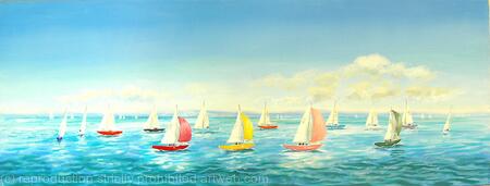  Mermaid Yachts with the Spinnakers Up.