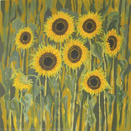 Floral Symphony in Green and Yellow