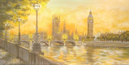 Houses of Parliament from the Embankment. London