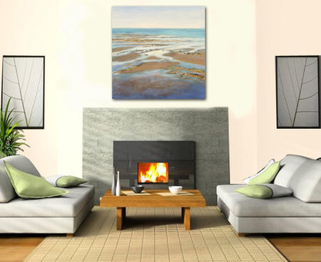 Out to Sea painting in a room