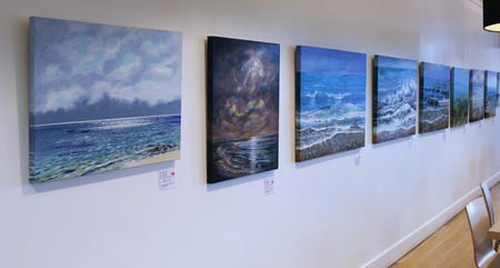 Paintings hanging in the Malvern Exhibition