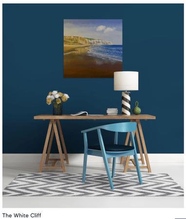 Painting in room setting 